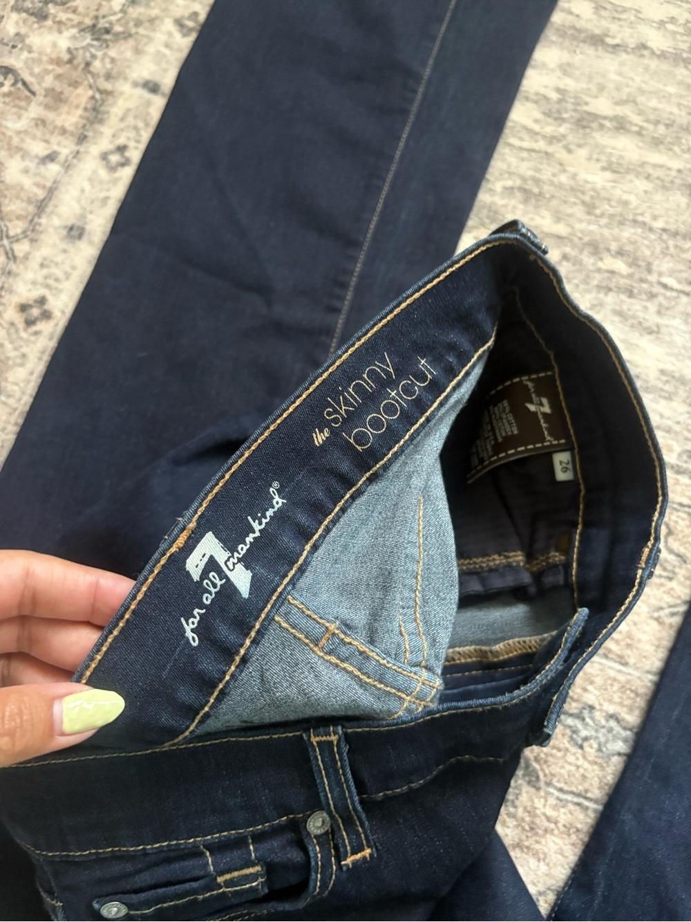 7 for all mankind western cowgirl bootcut jeans size 26 LONG the skinny bootcut - Picture 3 of 7